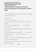 URR Abdomen Physics & Clinical Practice Questions and Answers |100% Pass