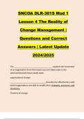 SNCOA DLR-301S Mod 1 Lesson 4 The Reality of Change Management | Questions and Correct Answers | Latest Update 2024/2025