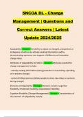 SNCOA DL - Change Management | Questions and Correct Answers | Latest Update 2024/2025