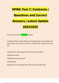 HFMA Test 7: Contracts | Questions and Correct Answers | Latest Update 2024/2025