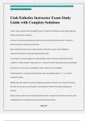 Utah Esthetics Instructor Exam Study Guide with Complete Solutions