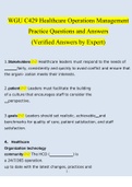 WGU C429 Healthcare Operations Management Practice Questions and Answers 2022/2023| Verified Answers