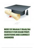 BIOD 151 Module 1 Study Set PERFECT FOR EXAM PREP: QUESTIONS AND CORRECT ANSWERS