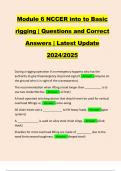 Module 6 NCCER into to Basic rigging | Questions and Correct Answers | Latest Update 2024/2025