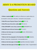 U.S. Army E-6 Promotion Board Questions and Answers 2022/2023 | 100% Correct Verified Answers