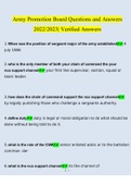 U.S. Army Promotion Board Questions and Answers 2022/2023 | 100% Correct Verified Answers