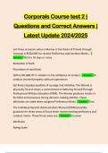 Corporals Course test 2 | Questions and Correct Answers | Latest Update 2024/2025