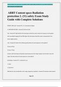 ARRT Content specs Radiation protection 2. (31) safety Exam Study Guide with Complete Solutions