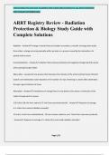 ARRT Registry Review - Radiation Protection & Biology Study Guide with Complete Solutions