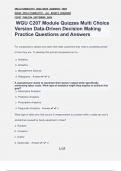 WGU C207 Module Quizzes Multi Choice Version Data-Driven Decision Making Practice Questions and Answers