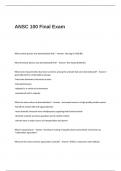 ANSC 100 Final Exam Questions and Answers