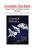 College Physics 1st Edition Freedman Test Bank