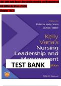 TEST BANK Kelly Vana's Nursing Leadership andManagement