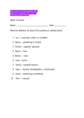 Human Anatomy & Physiology I Medical Terminology Quiz 1