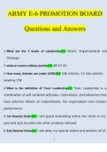 U.S. Army E-6 Promotion Board Questions 2022/2023 | Consisting Of Questions With Verified Answers From Experts