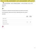 WGU c170 PRE-ASSESSMENT: DATA MANAGEMENT - APPLICATIONS (FJO1) PFJO WITH COMPLETE SOLUTION