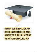 HUM 1020 FINAL EXAM IRSC: QUESTIONS AND ANSWERS 2024 LATEST VERSION GRADED A+ 