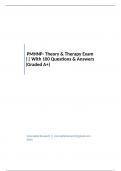 PMHNP- Theory & Therapy Exam || With 100 Questions & Answers (Graded A+)