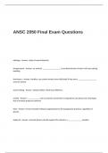 ANSC 2050 Final Exam Questions and Answers