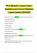 PPLE Module 2 Lecture Exam | Questions and Correct Solutions | Latest Update 2024/2025