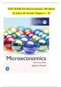 TEST BANK For Microeconomics Global Edition 9th Edition by Jeffrey M. Perloff. All Chapters 1 to 20 Complete, Verified Edition: ISBN 9780133456912