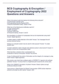 BCS Cryptography & Encryption / Employment of Cryptography 2022 Questions and Answers