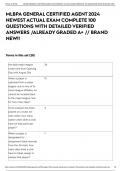 MLBPA GENERAL CERTIFIED AGENT 2024 NEWEST ACTUAL EXAM COMPLETE 100 QUESTIONS WITH DETAILED VERIFIED ANSWERS /ALREADY GRADED A+ // BRAND NEW!!