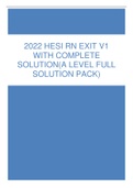 2022 HESI RN EXIT V1 WITH COMPLETE SOLUTION