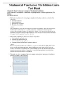 Test Bank for Mechanical Ventilation, 7th Edition Cairo  Chapter 1 - 23 Updated Guide 2022