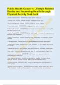 Public Health Concern: Lifestyle Related Deaths and Improving Health through Physical Activity Test Bank