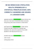 NR 503 /NR503 EXAM | POPULATION HEALTH, EPIDEMIOLOGY & STATISTICAL PRINCIPLES EXAM | 100% CORRECTLY ANSWERED AND GRADED A+ | 2024/2025 GUIDE