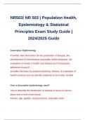 NR503/ NR 503 | Population Health, Epidemiology & Statistical Principles Exam Study Guide | 2024/2025 Guide