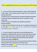 ATI RN Leadership Proctored Assessment 2019 Exam Questions and Answers| 100% Correct Verified Answers