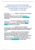 NURS 663 EXAM 3 PSYCHIATRIC NURSING NEWEST ACTUAL EXAM 2025 STUDYGUIDE | MARYVILLE UNIVERSITY A+ GRADE