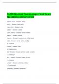 SLCC Medical Terminology Final Exam Questions and Answers