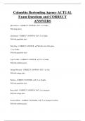 Columbia Bartending Agency ACTUAL  Exam Questions and CORRECT  ANSWERS