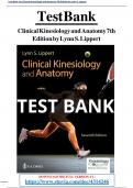 Test Bank For Clinical Kinesiology and Anatomy 7th Edition by Lynn S. Lippert All Chapters (1-20) | A+ ULTIMATE GUIDE