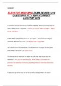 ELEVATOR MECHANIC EXAM REVIEW | 216  QUESTIONS WITH 100% CORRECT  ANSWERS 2024