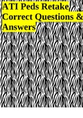 ATI Peds Retake Correct Questions & Answers