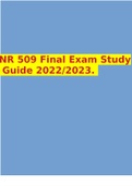 NR 509 APEA 3P Exam Week 8 2022/2023 EXAM PREP 100%  2 Exam (elaborations) NR 509 Final Exam Study Guide 2022/2023.  3 Exam (elaborations) NR 509 Midterm Study Guide MIDTERM EXAM 2022  4 Exam (elaborations) Shadow Health Focused Exam Abdominal Transcript 