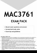 MAC3761 EXAM PACK 2024 - DISTINCTION GUARANTEED