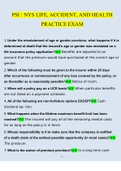 PSI - NYS Life, Accident and Health  Insurance Agent Practice Exam Questions 2022/2023 | Consisting Of Questions With Verified Answers From Experts