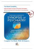 Test Bank Complete_ Kaplan & Sadock’s Synopsis of Psychiatry 12th Edition, (2023, Robert Boland (Author), Marcia Verduin (Author), Dr. Pedro Ruiz MD (Author) All Chapters 1-35