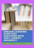 OREGON LICENSING EXAM 2024 QUESTIONS WITH 100% CORRECT ANSWERS!!