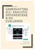 Samenvatting klc: krachtig differentiëren en evalueren