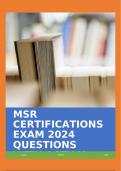 MSR CERTIFICATIONS EXAM 2024 QUESTIONS WITH ACTUAL ANS!!