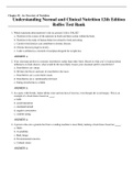 Complete Test Bank Understanding Normal and Clinical Nutrition 12th Edition Rolfes Questions & Answers with rationales (Chapter 1-29)