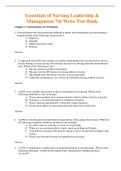 Complete Test Bank Essentials of Nursing Leadership & Management 7th Edition Weiss Questions & Answers with rationales (Chapter 1-16)