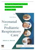 Neonatal and Pediatric Respiratory Care 4th Edition Walsh Test Bank Chapter 1 - 36 Updated Guide 2022