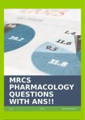 MRCS PHARMACOLOGY QUESTIONS WITH ANS!!